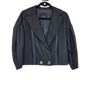 Robert Rodriguez Short Black Notched Collar Botton Button Blazer Size 8
